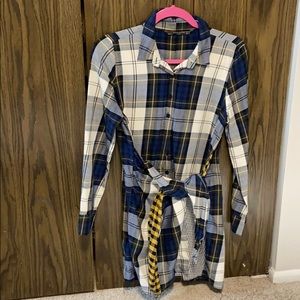 Zara Trafaluc Collection Plaid Wraparound Dress